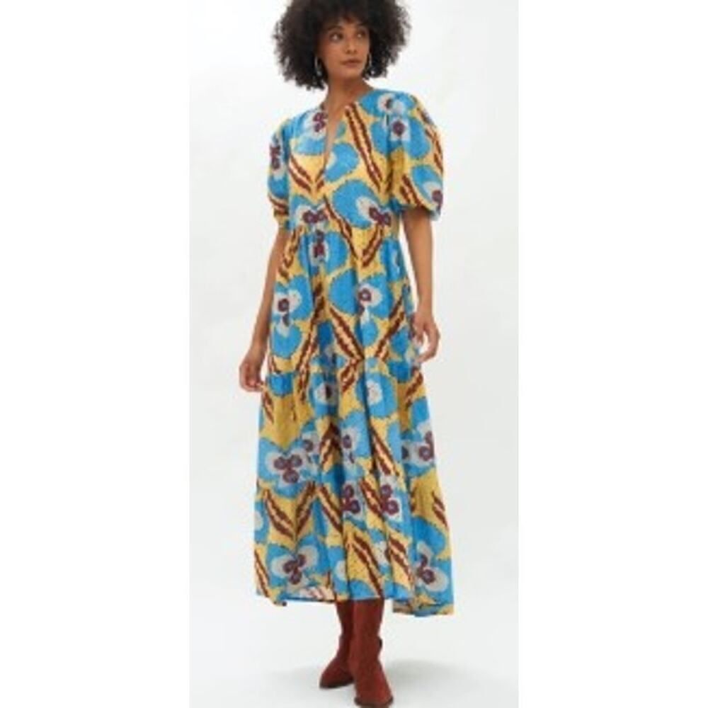 Oliphant Puff Sleeve Eyelet Maxi Dress Sz. XS